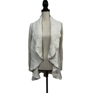 Fashion Forum Cardigan Sweater Womens One Size ‎ Alpaca Cream Open Chunky Knit